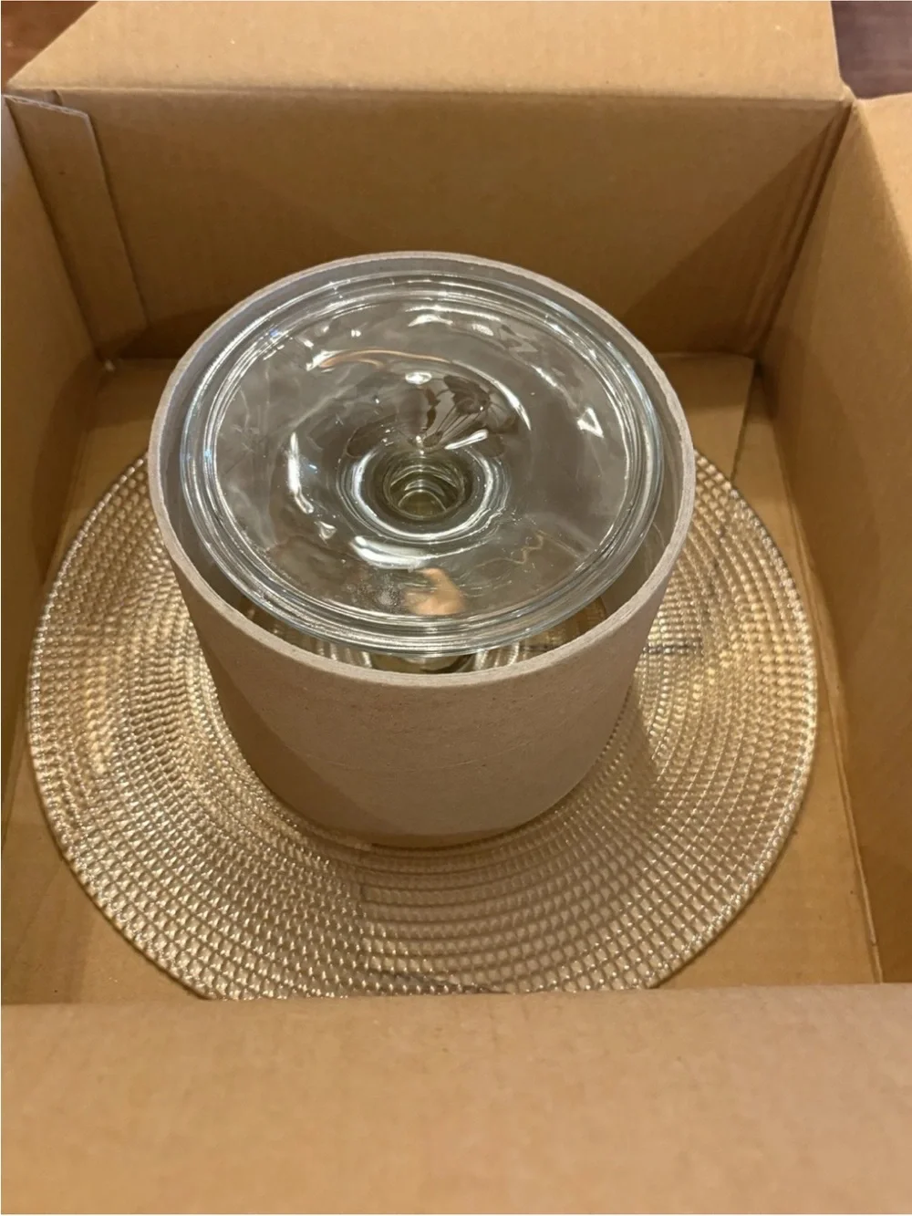Home Essentials Clear Glass Textured Footed Cake Stand